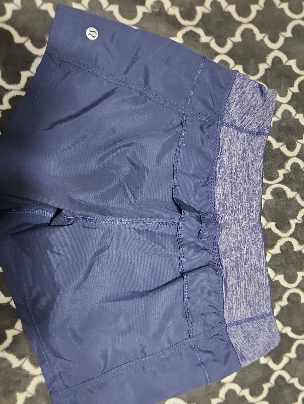 lululemon athletica navy athletic shorts with heathered waist